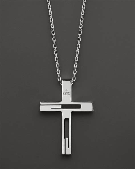 gucci silver cross necklace